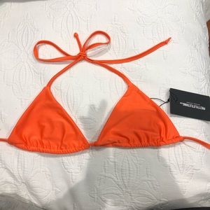 String tie orange bikini top